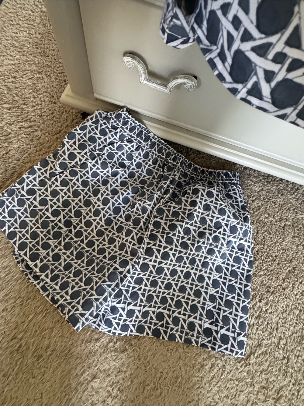 Darling Loungewear Navy and White Geometric Lounge Set - Picture 3 of 5